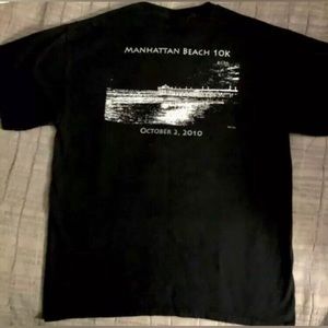 Manhattan Beach California 10K Run Finisher 10/2/2010 Tshirt Men’s Sz L Surf NEW
